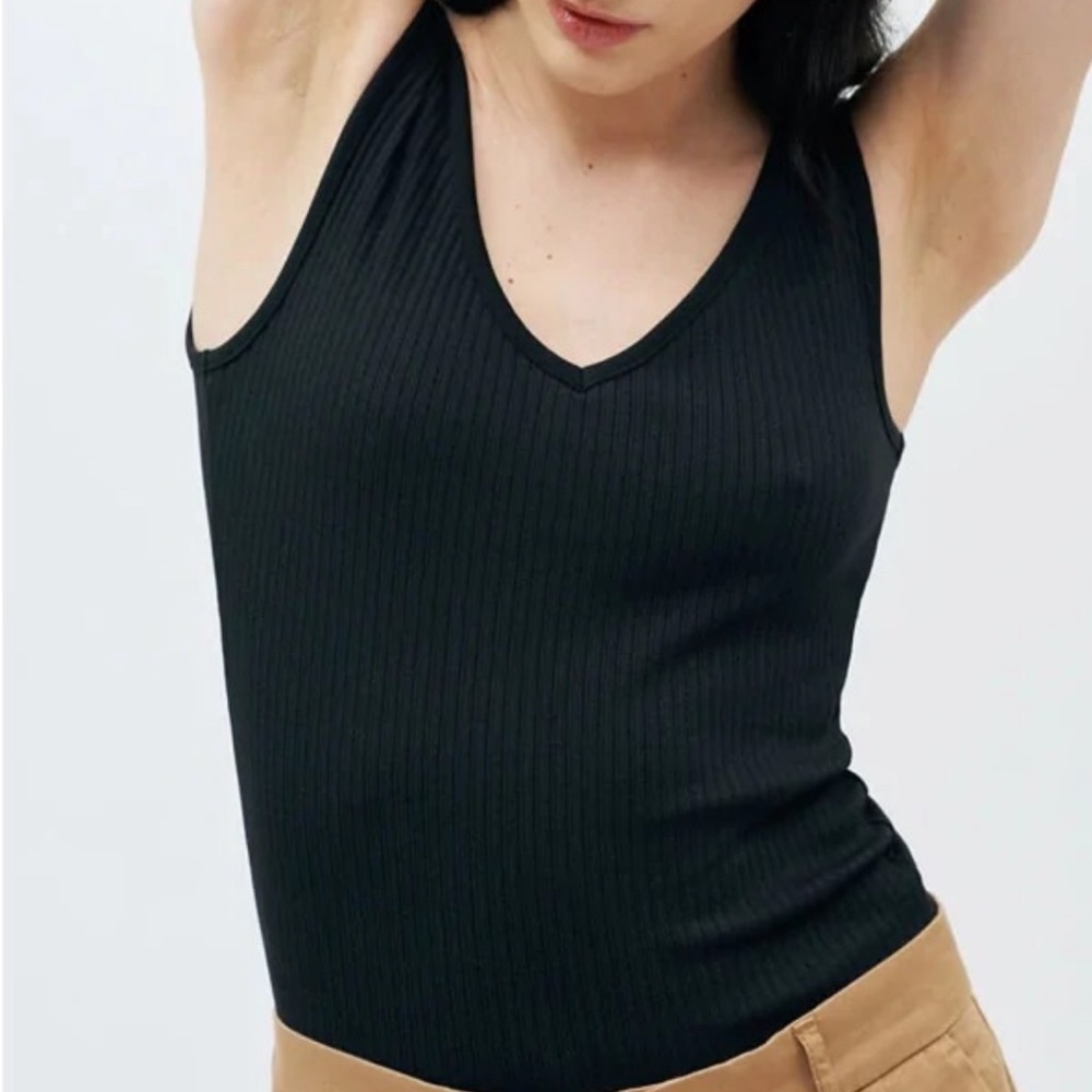 New Kotn V-neck Cotton Rib Tank